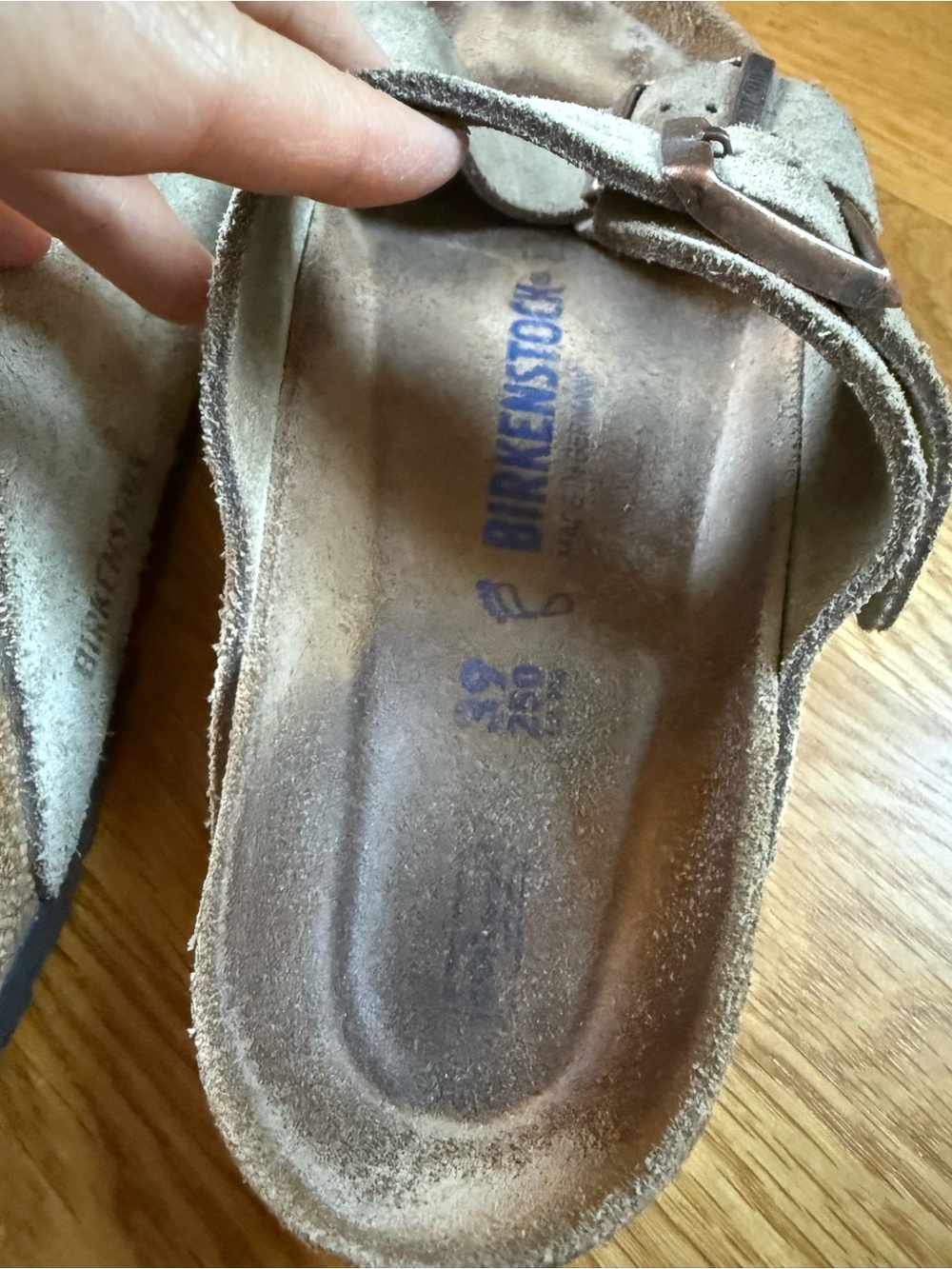 Birkenstock Suede Arizona Sandals in Taupe - Picture 2 of 9